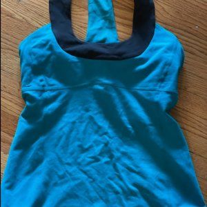 Lululemon Teal Black Trim Scoop Neck Tank Top